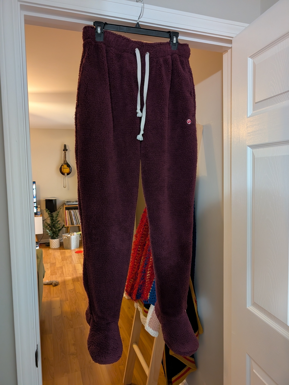Unisex Cloud Feejays Sweatpants With Feet - Blackberry